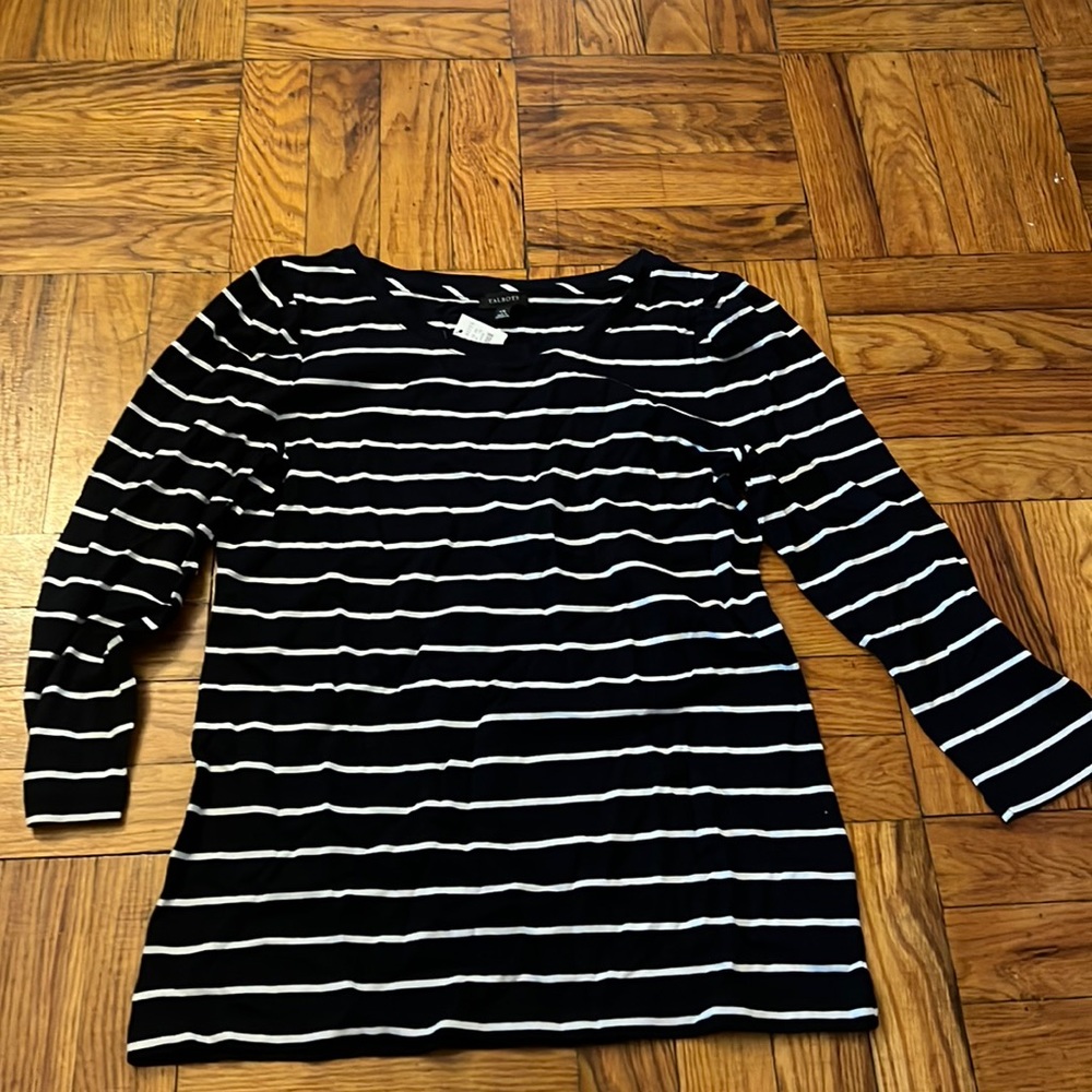 Talbots stripper 3/4 sleeve shirt